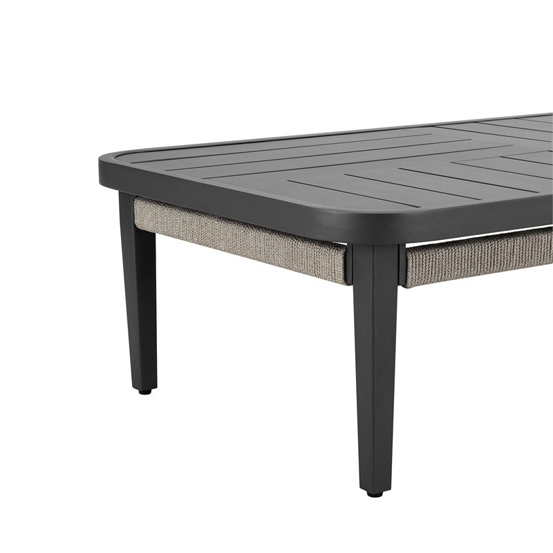 Zella Rectangular Coffee Table in Aluminum