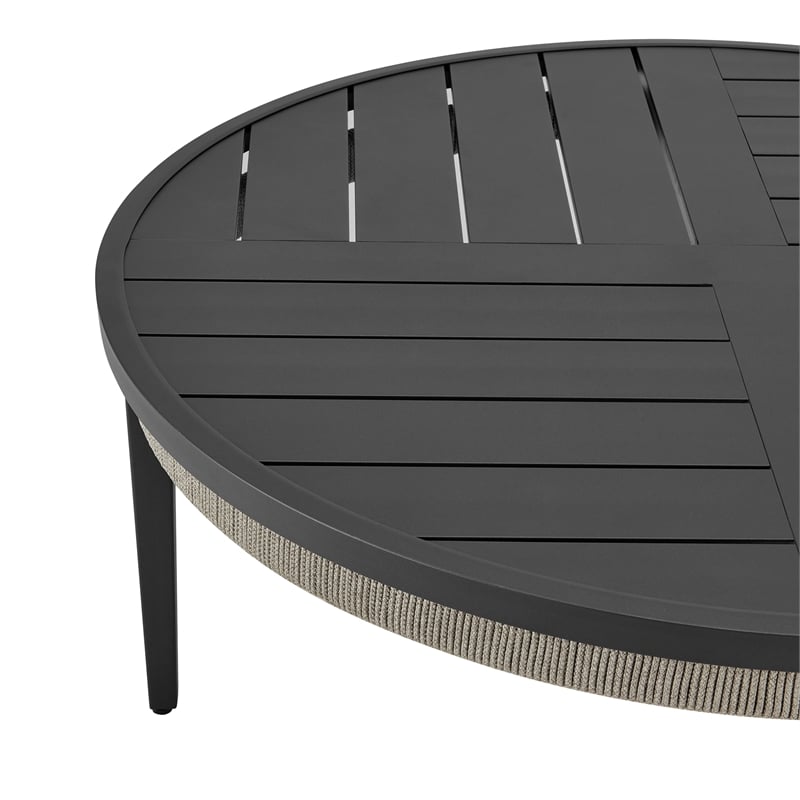 Zella Round Coffee Table in Aluminum