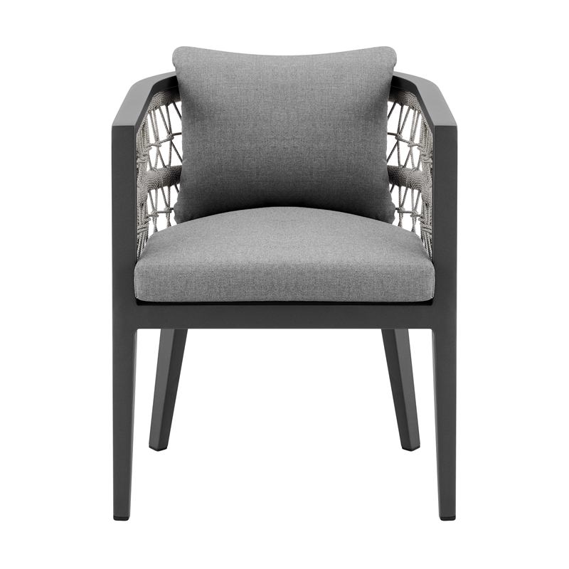 Zella Outdoor Patio Dining Chair in Aluminum - Set of 2