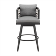 Zella Outdoor Swivel Bar or Counter Stool in Aluminum with Rope and Cushions