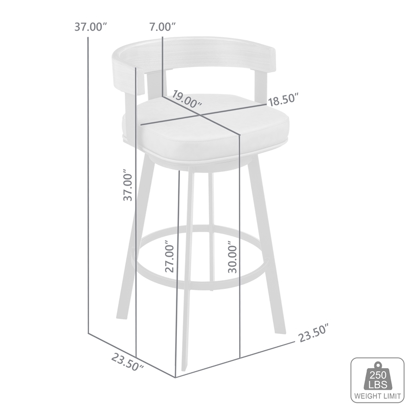 Idris Swivel Counter or Bar Stool in Metal with Walnut Finish and Faux Leather