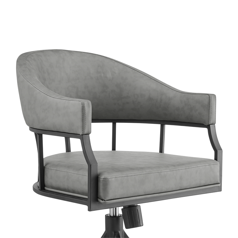 Tibet Swivel Rolling Gray Dining Chair