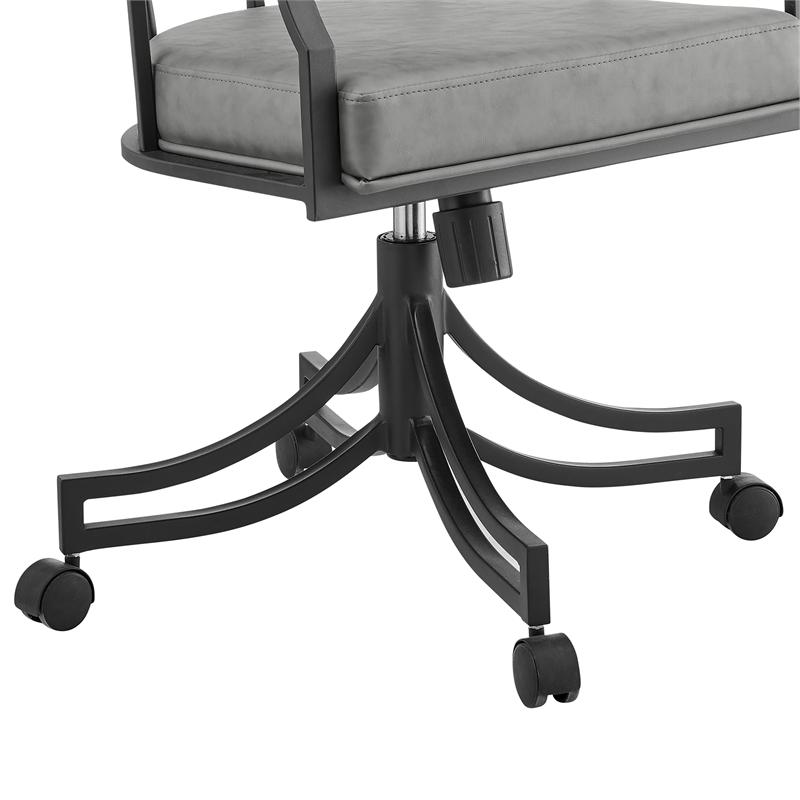 Tibet Swivel Rolling Gray Dining Chair