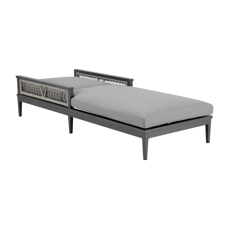 Zella Outdoor Patio Chaise Lounge Chair in Aluminum