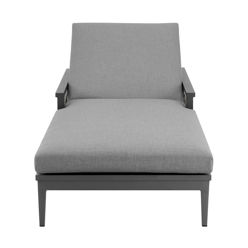 Zella Outdoor Patio Chaise Lounge Chair in Aluminum