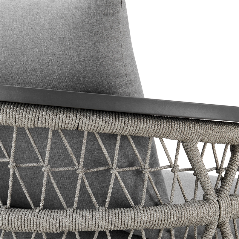 Zella Outdoor Patio Swivel Armchair in Aluminum