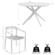 Oasis Santo Outdoor 5 Piece Round Dining Set in Eucalyptus and Charcoal Rope