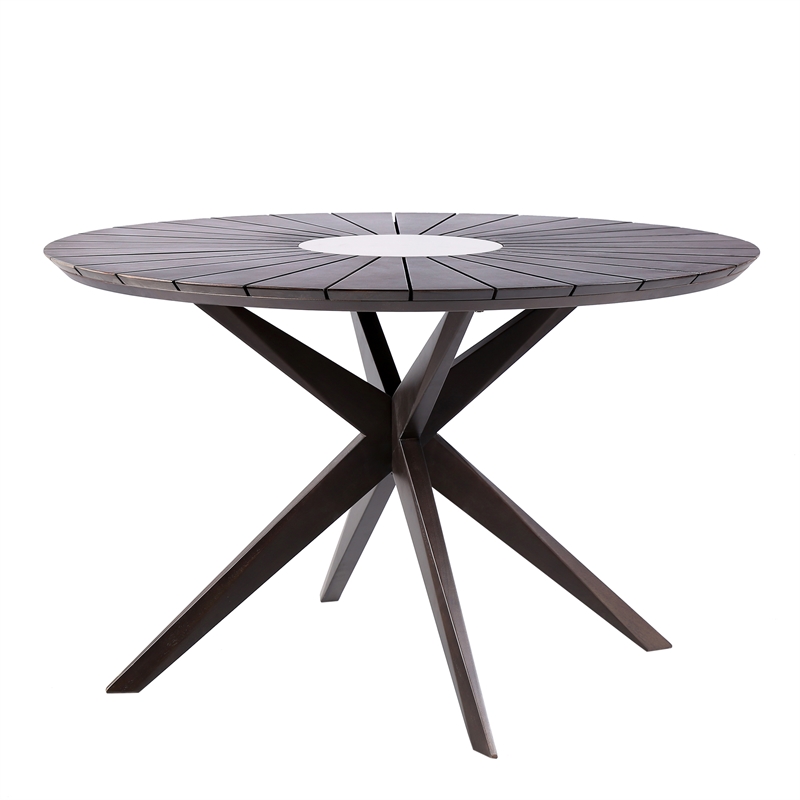 Oasis Tutti Frutti Outdoor 5 Piece Round Dining Set with Gray Rope and Cushions