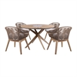 Oasis Tutti Frutti Outdoor 5 Piece Round Dining Set  with Gray Cushions