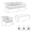 Rhodes Outdoor 4 Piece Conversation Set in Aluminum