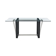 Kai Dining Table Stainless Steel Base with Glass Tabletop