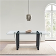 Kai Dining Table Stainless Steel Base with Glass Tabletop