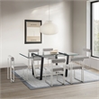 Kai Dining Table Stainless Steel Base with Glass Tabletop