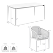 Rhodes Outdoor Patio 7 Piece Dining Set in Aluminum