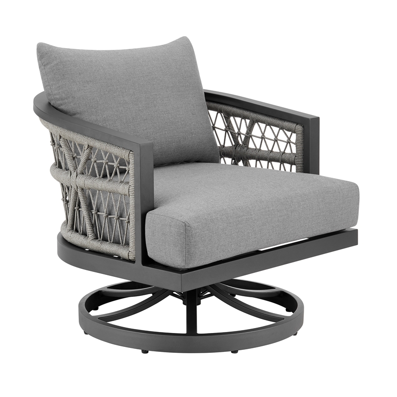 Zella Outdoor Patio 3 Piece Swivel Seating Set