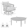 Zella Outdoor Patio 3 Piece Swivel Seating Set