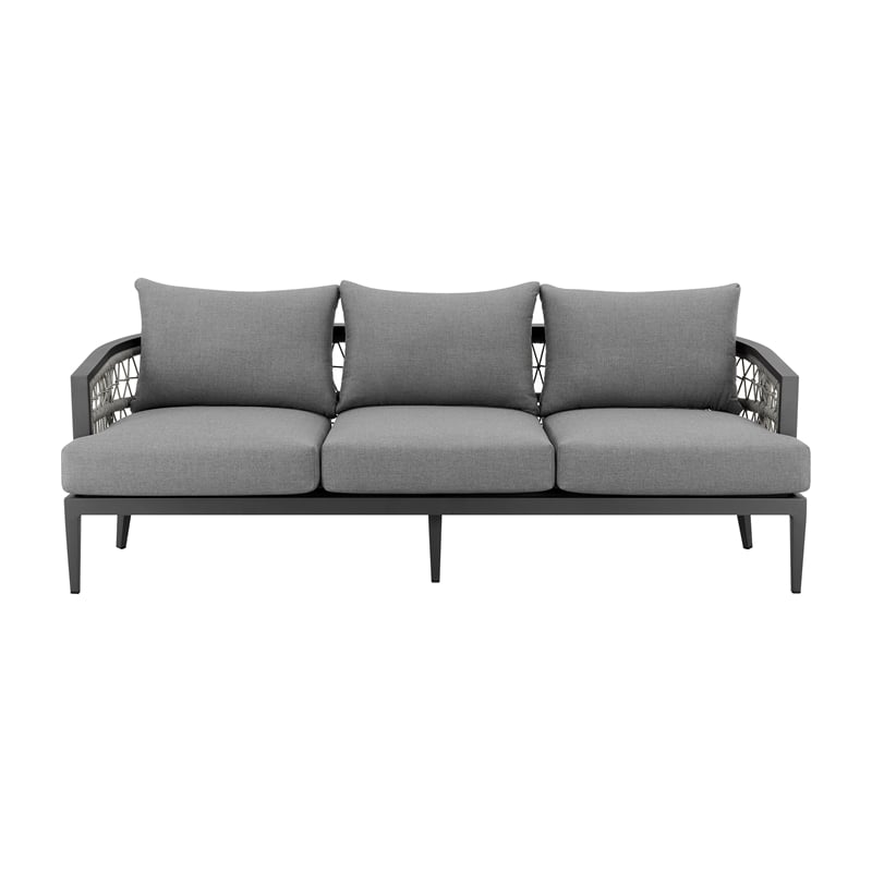 Zella Outdoor Patio 4 Piece Conversation Set in Aluminum