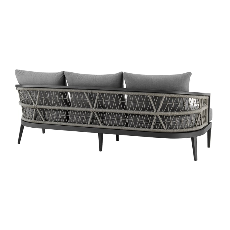 Zella Outdoor Patio 4 Piece Conversation Set in Aluminum