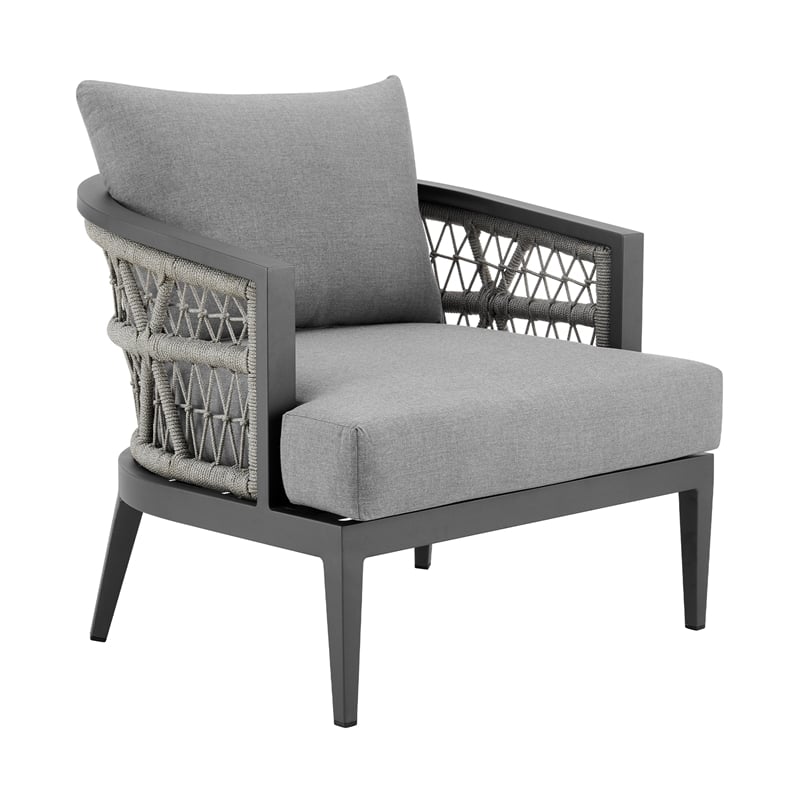 Zella Outdoor Patio 4 Piece Conversation Set in Aluminum