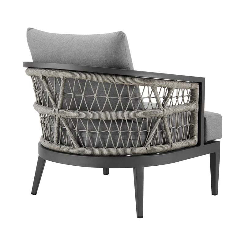 Zella Outdoor Patio 4 Piece Conversation Set in Aluminum