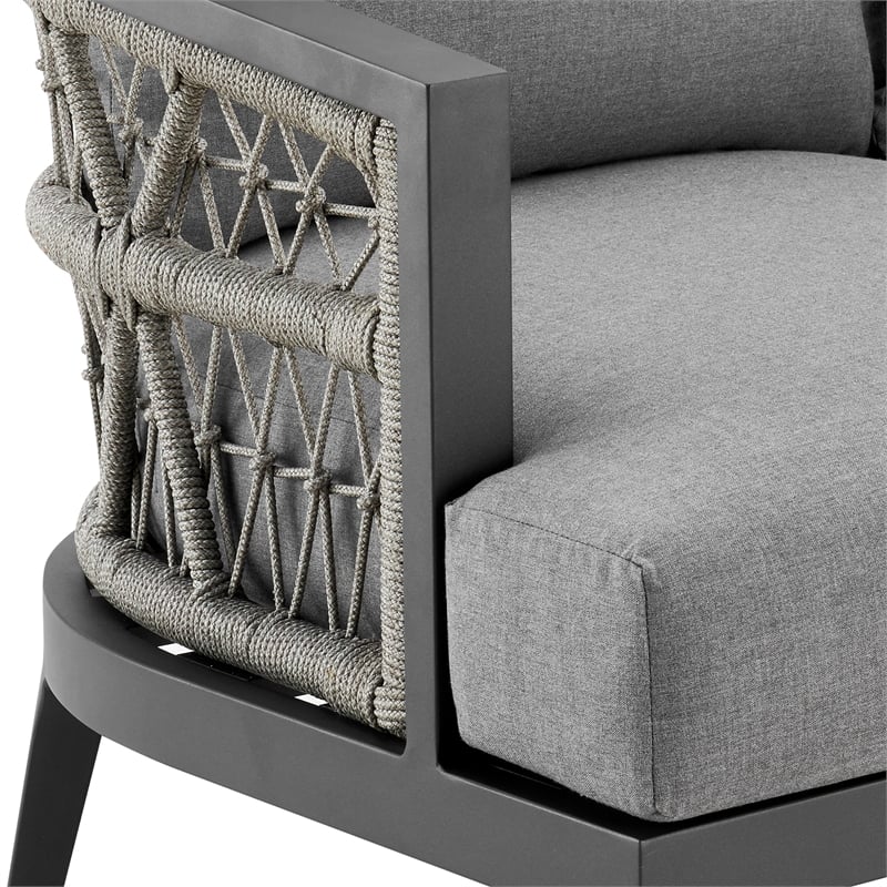 Zella Outdoor Patio 4 Piece Conversation Set in Aluminum