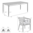 Zella Outdoor Patio 5 Piece Dining Set in Aluminum