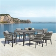 Zella Outdoor Patio 7 Piece Dining Set in Aluminum