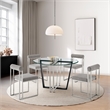 Devi Anastasia 5 Piece Round Glass Dining