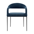 Diaz Morgan 5 Piece Round Glass Dining Table Set with Blue Fabric