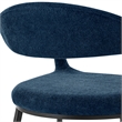 Diaz Morgan 5 Piece Round Glass Dining Table Set with Blue Fabric