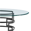 Diaz Morgan 5 Piece Round Glass Dining Table Set with Blue Fabric