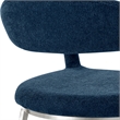 Diaz Morgan 5 Piece Round Glass Dining Table Set with Blue Fabric