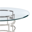 Diaz Morgan 5 Piece Round Glass Dining Table Set with Blue Fabric