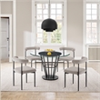 Veronica Shannon 5 Piece Round Dining Set with  Cream Fabric