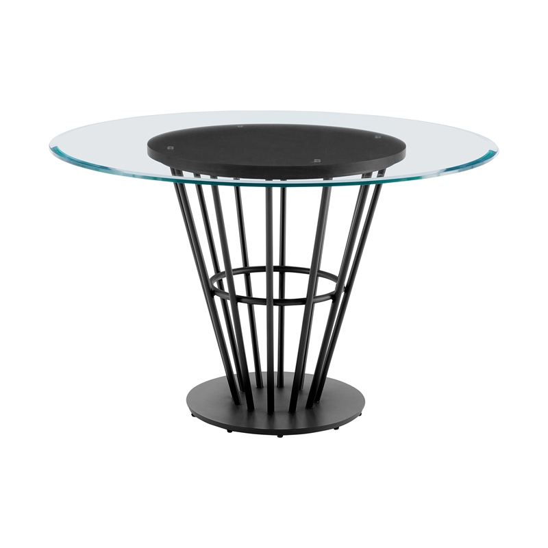 Veronica Shannon 5 Piece Round Dining Set with Thundercloud Gray Fabric