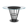 Veronica Shannon 5 Piece Round Dining Set with Thundercloud Gray Fabric