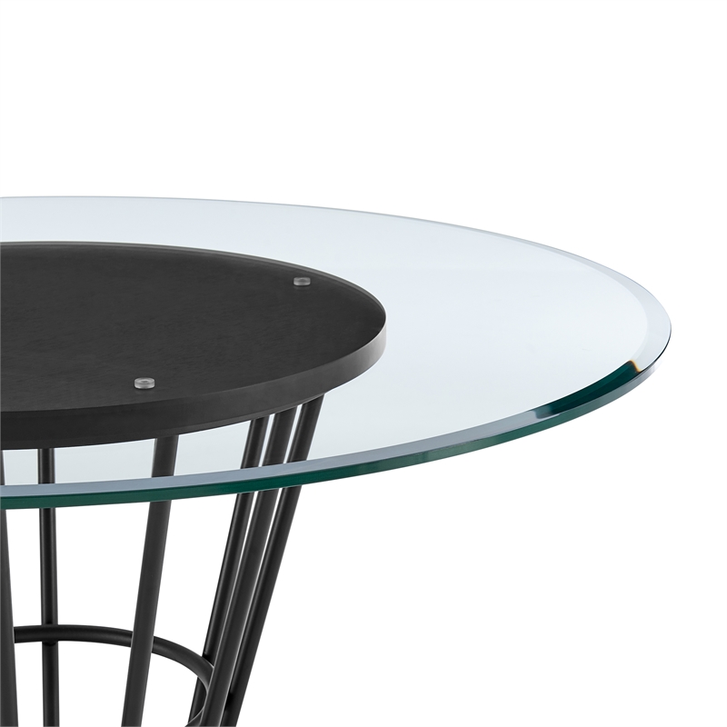 Veronica Shannon 5 Piece Round Dining Set with Thundercloud Gray Fabric