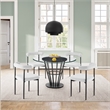 Veronica Shannon 5 Piece Round Dining Set with Thundercloud Gray Fabric