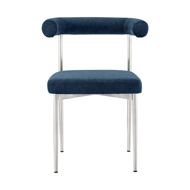 Veronica Shannon 5 Piece Round Dining  Set with Blue Fabric