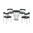 Veronica Shannon 5 Piece Round  Dining  Set with Charcoal Fabric