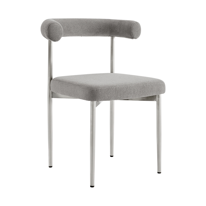 Veronica Shannon 5 Piece Round Dining Set with Light Gray Fabric