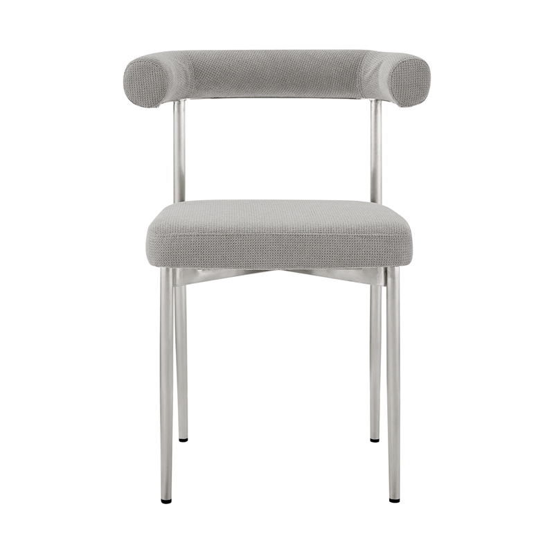 Veronica Shannon 5 Piece Round Dining Set with Light Gray Fabric
