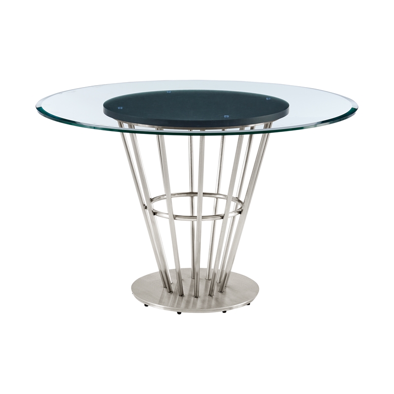 Veronica Shannon 5 Piece Round Dining Set with Light Gray Fabric