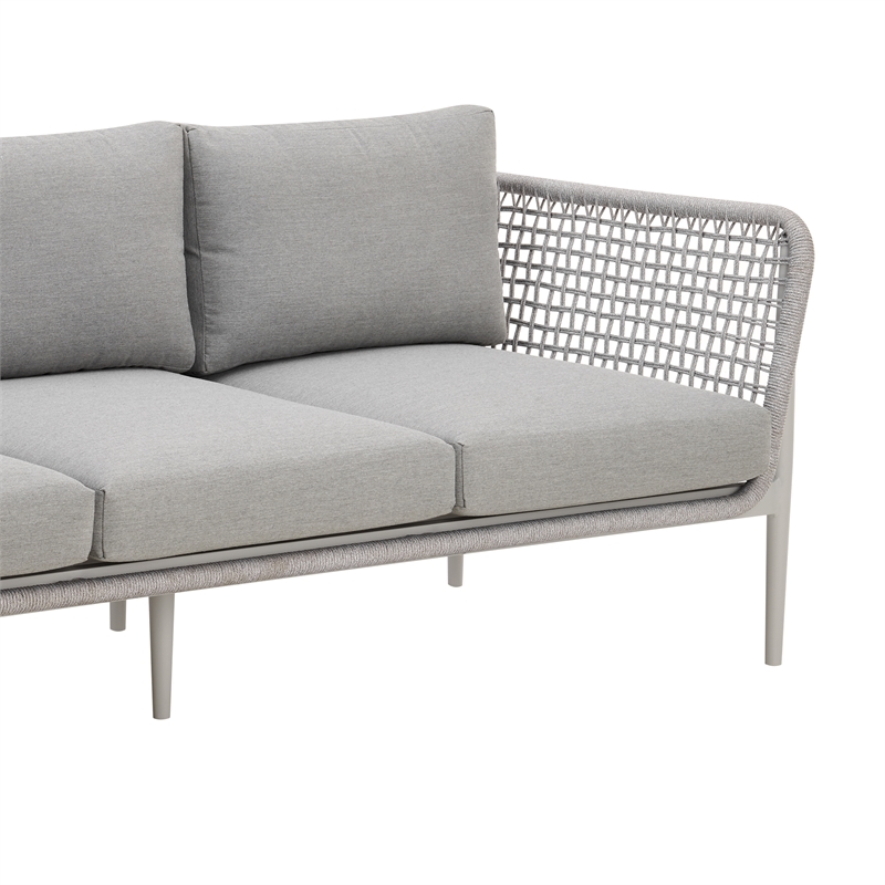 Rhodes Outdoor Patio Sofa in Aluminum
