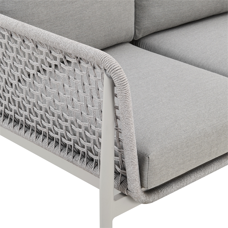 Rhodes Outdoor Patio Sofa in Aluminum