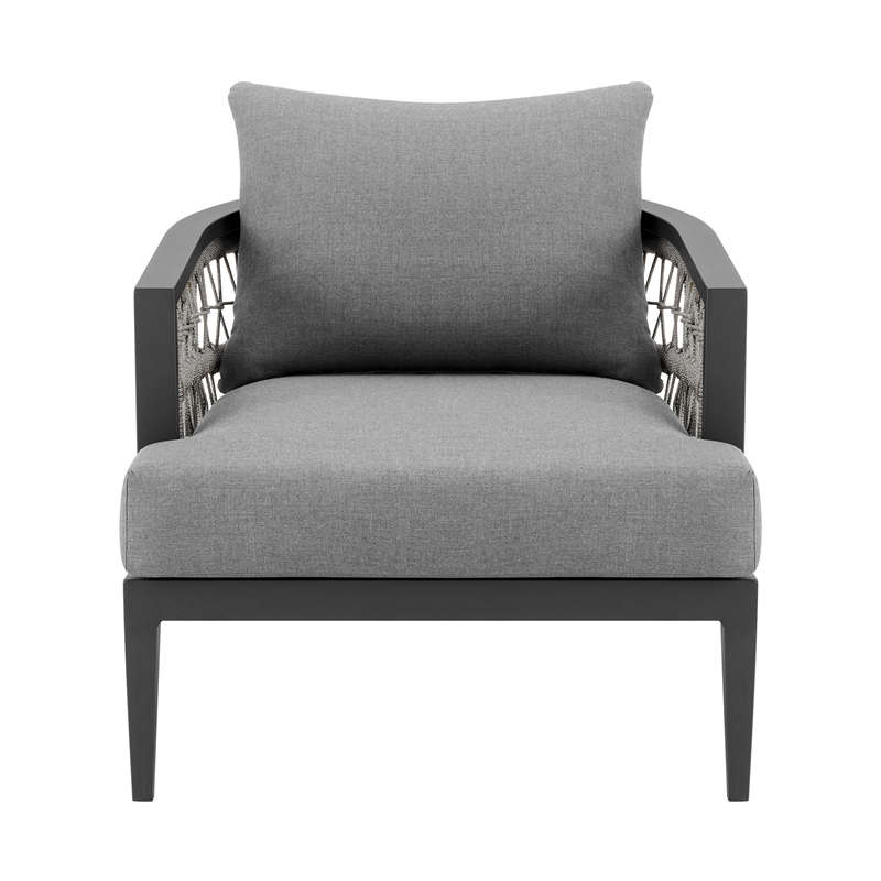 Zella Outdoor Patio Armchair in Aluminum