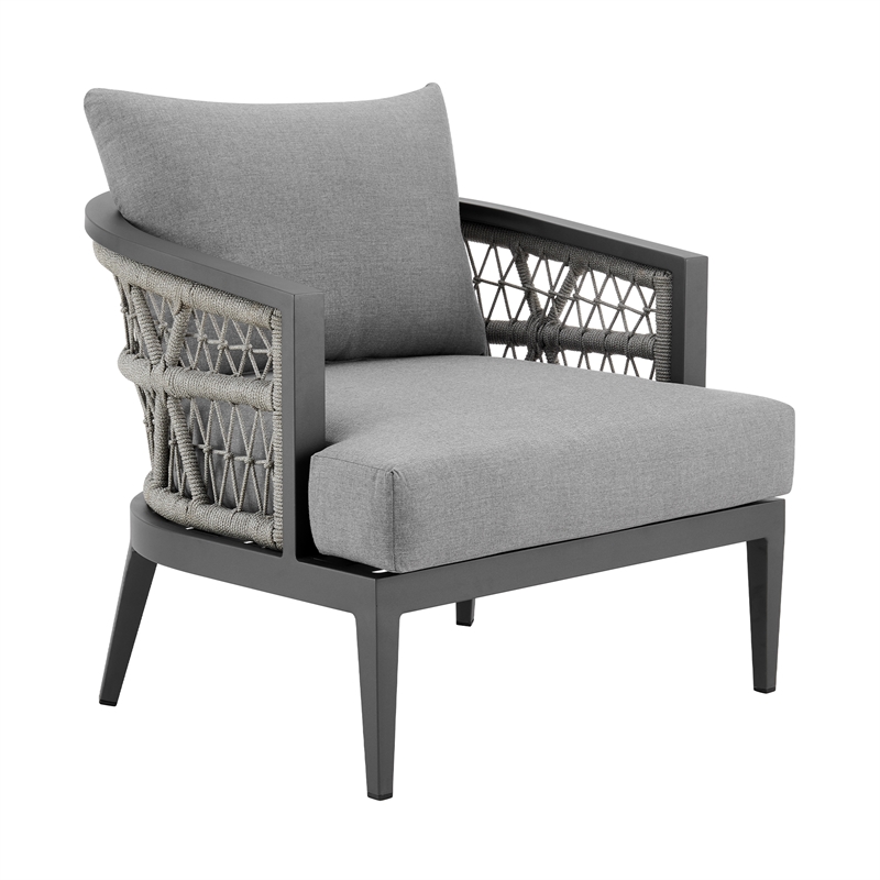 Zella Outdoor Patio Armchair in Aluminum