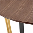 Joana Anastasia 5 Piece Round Walnut Dining Table Set Taupe Fabric