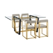 Kai Anastasia 5 Piece Rectangular Dining Set with Taupe Fabric