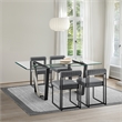 Kai Anastasia 5 Piece Rectangular Dining Table Set with Anchor Gray Fabric